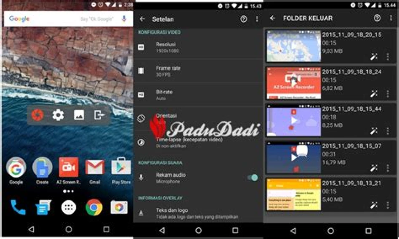 Aplikasi Rekam Layar Android Tanpa ROOT Tanpa Watermark ~ Padu Dadi